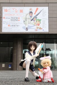 Rating: Safe Score: 0 Tags: blonde_hair brown_eyes brown_hair doll dress hat hinaichigo kashiwaba_tomoe multiple_girls sailor_dress school_uniform serafuku short_hair solo User: admin