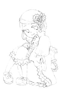 Rating: Safe Score: 0 Tags: 1girl blush dress flower full_body fur_trim greyscale hair_ornament image kanaria long_sleeves monochrome sitting sleeves_past_wrists smile solo striped striped_background striped_legwear vertical-striped_legwear vertical_stripes User: admin