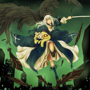 Rating: Safe Score: 0 Tags: 1girl amiba48 bad_id bad_pixiv_id black_wings blush breasts city doll_joints dress feathers frills hairband image joints kunkun long_hair red_eyes rozen_maiden silver_hair solo suigintou sword weapon wings User: admin