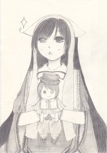 Rating: Safe Score: 0 Tags: 1girl animal_ears hat image long_hair mole monochrome pair solo souseiseki sparkle suiseiseki traditional_media User: admin