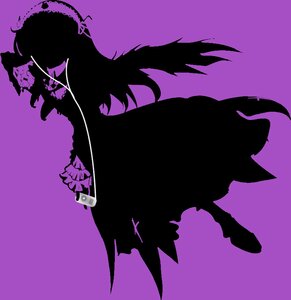 Rating: Safe Score: 0 Tags: image monochrome pixel_art purple_background purple_theme silhouette simple_background solo suigintou User: admin