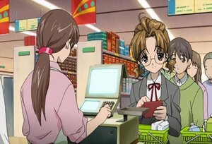 Rating: Safe Score: 0 Tags: apron brown_hair glasses human long_sleeves multiple_girls ponytail sakurada_nori screenshot solo User: admin