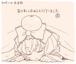 Rating: Safe Score: 0 Tags: 1girl =_= blush bow closed_eyes hair_bow hinaichigo image monochrome open_mouth sleeping solo User: admin
