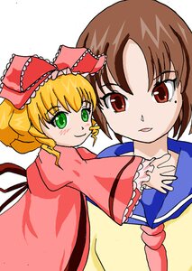 Rating: Safe Score: 0 Tags: 2girls auto_tagged blonde_hair blue_sailor_collar bow brown_eyes brown_hair frills green_eyes hair_bow hina_ichigo hinaichigo image kashiwaba_tomoe long_sleeves looking_at_viewer multiple_girls pink_bow red_eyes sailor_collar school_uniform serafuku short_hair simple_background smile solo User: admin