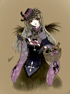 Rating: Safe Score: 0 Tags: 1girl blonde_hair cross floral_print flower gloves hat image japanese_clothes jewelry long_hair solo suigintou User: admin