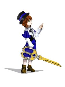 Rating: Safe Score: 0 Tags: 1girl auto_tagged blue_dress boots brown_footwear brown_hair dress full_body green_eyes hat image long_sleeves pantyhose ribbon shadow short_hair solo souseiseki standing top_hat weapon white_legwear User: admin