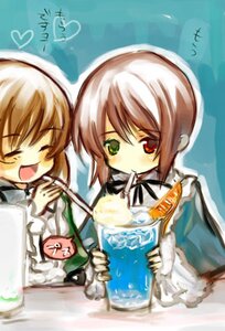 Rating: Safe Score: 0 Tags: 2girls :d ^_^ blush brown_hair closed_eyes eating food heterochromia image long_sleeves multiple_girls open_mouth pair red_eyes short_hair siblings sisters smile souseiseki suiseiseki twins User: admin