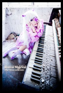 Rating: Safe Score: 0 Tags: 1girl barasuishou bird blue_eyes boots dress guitar hair_ornament instrument letterboxed long_hair piano pillarboxed purple_eyes solo User: admin
