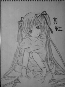 Rating: Safe Score: 0 Tags: 2girls greyscale hair_ribbon image long_hair monochrome multiple_girls photo ribbon shinku sitting solo traditional_media twintails very_long_hair User: admin