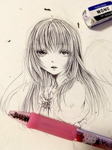 Rating: Safe Score: 0 Tags: 1girl bangs bird image long_hair looking_at_viewer mole_under_eye monochrome photo solo suigintou traditional_media upper_body User: admin