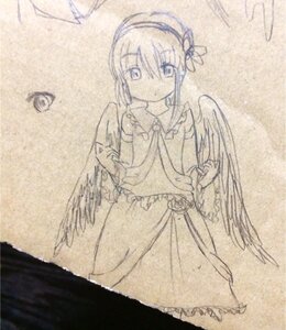 Rating: Safe Score: 0 Tags: 1girl angel_wings dress feathered_wings graphite_(medium) image looking_at_viewer monochrome short_hair skirt solo suigintou traditional_media wings User: admin