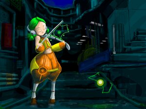 Rating: Safe Score: 0 Tags: 1girl closed_eyes green_hair image instrument kanaria solo standing twintails User: admin