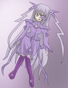Rating: Safe Score: 0 Tags: 1girl barasuishou boots dress eyepatch flower full_body hair_flower image long_hair long_sleeves purple_dress purple_flower purple_footwear purple_rose rose solo standing suigintou thigh_boots thighhighs very_long_hair yellow_eyes User: admin
