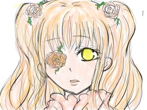 Rating: Safe Score: 0 Tags: 1girl bangs blonde_hair blush face flower hair_flower hair_ornament image kirakishou portrait rose simple_background solo white_background white_flower yellow_eyes yellow_flower yellow_rose User: admin
