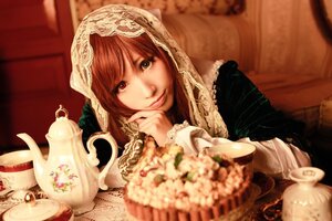 Rating: Safe Score: 0 Tags: 1girl blurry bouquet brown_hair depth_of_field food green_eyes heterochromia lips looking_at_viewer red_eyes smile solo suiseiseki User: admin