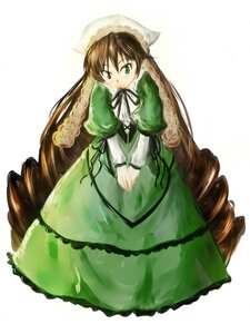 Rating: Safe Score: 0 Tags: 1girl brown_hair dress drill_hair frills full_body green_dress green_eyes heterochromia image long_hair long_sleeves looking_at_viewer red_eyes solo suiseiseki twin_drills very_long_hair white_background User: admin