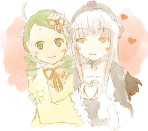 Rating: Safe Score: 0 Tags: 2girls :3 ahoge blush dress drill_hair green_eyes green_hair heart image kanaria long_hair long_sleeves looking_at_viewer multiple_girls pair smile suigintou upper_body User: admin