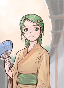 Rating: Safe Score: 0 Tags: 1girl drill_hair fan green_eyes green_hair hair_ornament hairclip hand_fan heart image japanese_clothes kanaria kimono older paper_fan rozen_maiden smile solo tsuda_nanafushi uchiwa upper_body yukata User: admin