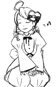 Rating: Safe Score: 0 Tags: 1girl ahoge blush bun_cover closed_eyes closed_mouth dress greyscale image kanaria long_sleeves monochrome short_hair simple_background smile solo white_background User: admin