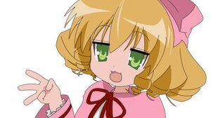 Rating: Safe Score: 0 Tags: 1girl :d blonde_hair blush bow dress green_eyes hina_ichigo hinaichigo image long_sleeves looking_at_viewer open_mouth pink_bow pink_dress ribbon short_hair simple_background smile solo upper_body waving white_background User: admin