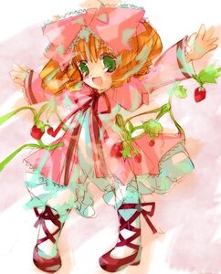 Rating: Safe Score: 0 Tags: 1girl :d blush bow cherry cross-laced_footwear dress food fruit full_body green_eyes hina_ichigo hinaichigo image long_sleeves looking_at_viewer open_mouth pink_bow pink_dress ribbon short_hair smile solo strawberry User: admin