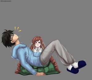 Rating: Safe Score: 0 Tags: 1boy 1girl black_hair brown_hair clenched_teeth full_body green_eyes hood hoodie image long_hair pants solo suiseiseki surprised transparent_background User: admin