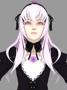 Rating: Safe Score: 0 Tags: 1girl black_ribbon dress flower gothic_lolita grey_background hairband image lips lolita_fashion long_hair looking_at_viewer ribbon simple_background solo suigintou upper_body wings User: admin