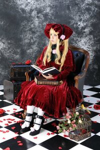 Rating: Safe Score: 0 Tags: 1girl argyle argyle_background argyle_legwear blonde_hair blue_eyes board_game book chair checkered checkered_background checkered_floor checkered_kimono checkered_skirt chess_piece dress floor flower long_hair on_floor perspective petals reflection rose shinku sitting solo tile_floor tiles vanishing_point User: admin