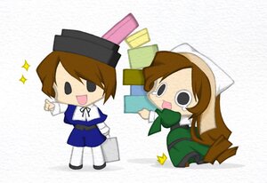 Rating: Safe Score: 0 Tags: 2girls black_eyes brown_hair chibi dress hat image multiple_girls open_mouth pair pantyhose souseiseki sparkle suiseiseki tears User: admin