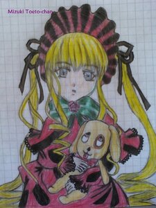 Rating: Safe Score: 0 Tags: 1girl blonde_hair blue_eyes bonnet bow bowtie dress green_bow image long_hair long_sleeves looking_at_viewer marker_(medium) photo red_dress shinku simple_background solo traditional_media twintails very_long_hair User: admin