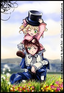 Rating: Safe Score: 0 Tags: 2girls blonde_hair dress drill_hair flower grass green_eyes hat heterochromia hina_ichigo hinaichigo image letterboxed long_sleeves multiple_girls open_mouth pair red_eyes short_hair siblings sisters smile souseiseki suiseiseki top_hat User: admin