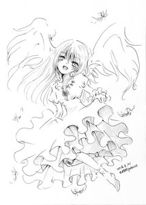 Rating: Safe Score: 0 Tags: 1girl angel_wings artist_name blush bug butterfly dated dress full_body image insect long_hair monochrome open_mouth signature smile solo suigintou wings User: admin