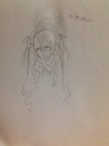 Rating: Safe Score: 0 Tags: 1girl auto_tagged greyscale image long_hair looking_at_viewer monochrome photo shinku solo traditional_media two_side_up User: admin