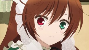 Rating: Safe Score: 0 Tags: 1boy bangs blush brown_hair close-up closed_mouth eyebrows_visible_through_hair face frills green_eyes image looking_at_viewer portrait red_eyes solo suiseiseki User: admin