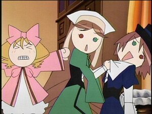 Rating: Safe Score: 0 Tags: 3girls :o blonde_hair bow brown_hair dress green_eyes hat heterochromia image long_sleeves multiple multiple_girls open_mouth pink_bow red_eyes siblings smile suiseiseki tagme teeth User: admin