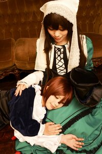 Rating: Safe Score: 0 Tags: 2girls 91076 brown_hair closed_eyes couch dress frills hat long_hair multiple_cosplay multiple_girls siblings sisters smile souseiseki suiseiseki tagme twins User: admin