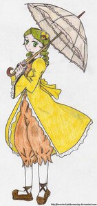 Rating: Safe Score: 0 Tags: 1girl dress drill_hair full_body green_eyes green_hair hair_ornament holding holding_umbrella image kanaria long_sleeves parasol rain red_umbrella simple_background solo standing umbrella yellow_dress User: admin