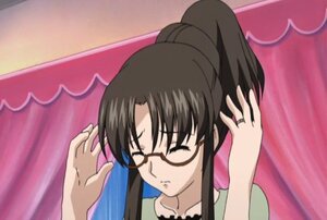 Rating: Safe Score: 0 Tags: 1girl adjusting_eyewear bangs black-framed_eyewear black_hair closed_eyes closed_mouth collarbone curtains glasses heart human image jewelry kusabue_mitsu long_hair ring screenshot semi-rimless_eyewear sidelocks solo under-rim_eyewear upper_body User: admin