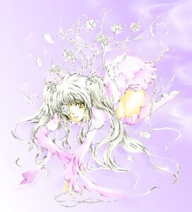 Rating: Safe Score: 0 Tags: 1girl bangs dress eyepatch feathers flower hair_flower hair_ornament image kirakishou long_hair long_sleeves looking_at_viewer purple_background solo yellow_eyes User: admin