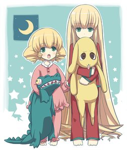 Rating: Safe Score: 0 Tags: 2girls aka_(s3637) barefoot blonde_hair commentary_request crescent_moon crocodile crocodilian drill_hair green_eyes hina_ichigo hinaichigo image kunkun long_hair moon multiple_girls night night_sky open_mouth pair pajamas photoshop_(medium) rozen_maiden shinku short_hair sky star_(symbol) stuffed_animal stuffed_crocodile stuffed_dog tongue twin_drills User: admin