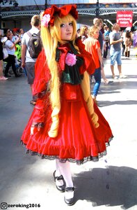 Rating: Safe Score: 0 Tags: blonde_hair dress gloves hat long_hair looking_at_viewer multiple_boys multiple_girls shinku solo standing white_legwear User: admin