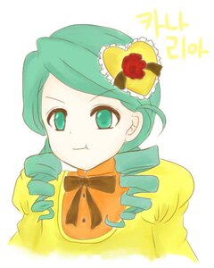 Rating: Safe Score: 0 Tags: 1girl :t bow drill_hair food green_eyes green_hair image kanaria ribbon solo twin_drills User: admin