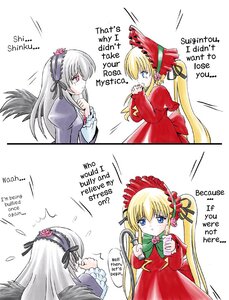 Rating: Safe Score: 0 Tags: 2girls artist_request black_wings blonde_hair blue_eyes bonnet bow comic dress flower green_neckwear hairband hard_translated image lolita_hairband long_hair long_sleeves multiple_girls pair red_dress rose rozen_maiden shinku silver_hair suigintou third-party_edit translated twintails wings yuri User: admin