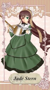 Rating: Safe Score: 0 Tags: 1girl boots brown_hair dress flower frills green_dress green_eyes hat heterochromia image long_hair long_sleeves red_eyes rose solo suiseiseki twintails very_long_hair watering_can User: admin