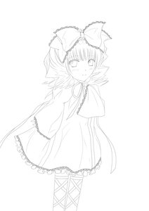 Rating: Safe Score: 0 Tags: 1girl blush bow dress frills front_ponytail greyscale hair_bow hair_ribbon hinaichigo image kagiyama_hina monochrome ribbon smile solo striped vertical_stripes User: admin