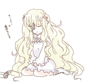 Rating: Safe Score: 0 Tags: 1girl bandaid blonde_hair boots dress full_body image kirakishou long_hair long_sleeves simple_background sitting solo striped vertical_stripes very_long_hair wariza wavy_hair white_background User: admin
