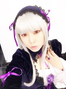 Rating: Safe Score: 0 Tags: 1girl closed_mouth flower hairband lace lips long_sleeves looking_at_viewer nail_polish red_eyes ribbon rose silver_hair solo suigintou upper_body User: admin
