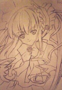 Rating: Safe Score: 0 Tags: 1girl bangs image long_hair looking_at_viewer monochrome shinku sketch solo traditional_media upper_body User: admin