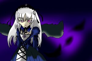 Rating: Safe Score: 0 Tags: 1girl black_wings detached_collar dress feathers flower frills hairband image juliet_sleeves lolita_hairband long_hair long_sleeves looking_at_viewer pink_eyes ribbon rose shaded_face silver_hair solo suigintou wings User: admin