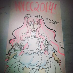 Rating: Safe Score: 0 Tags: 1girl artist_name bangs flower frills hair_flower image kirakishou long_hair long_sleeves no_nose photo pink_hair solo traditional_media twitter_username white_flower User: admin